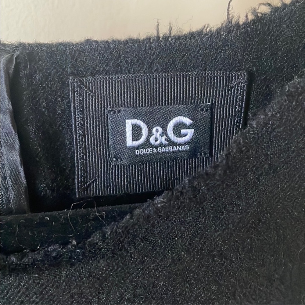 Dolce & Gabbana black wool mini dress, size EU 42/ US 8 - Picture 3 of 8